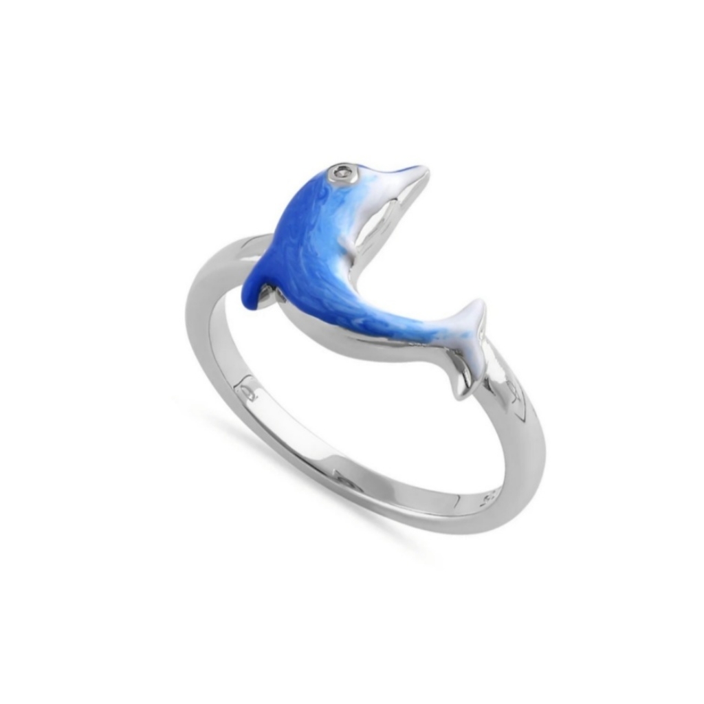Handpainted Dolphin Ring